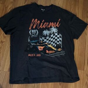 Miami Mclaren Formula 1 Team Black Short Sleeve Graphic T-Shirt Size XXL‎ Sports